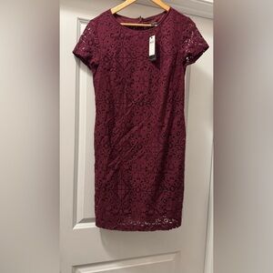 Banana Republic Red Puff Sleeve Mini Dress